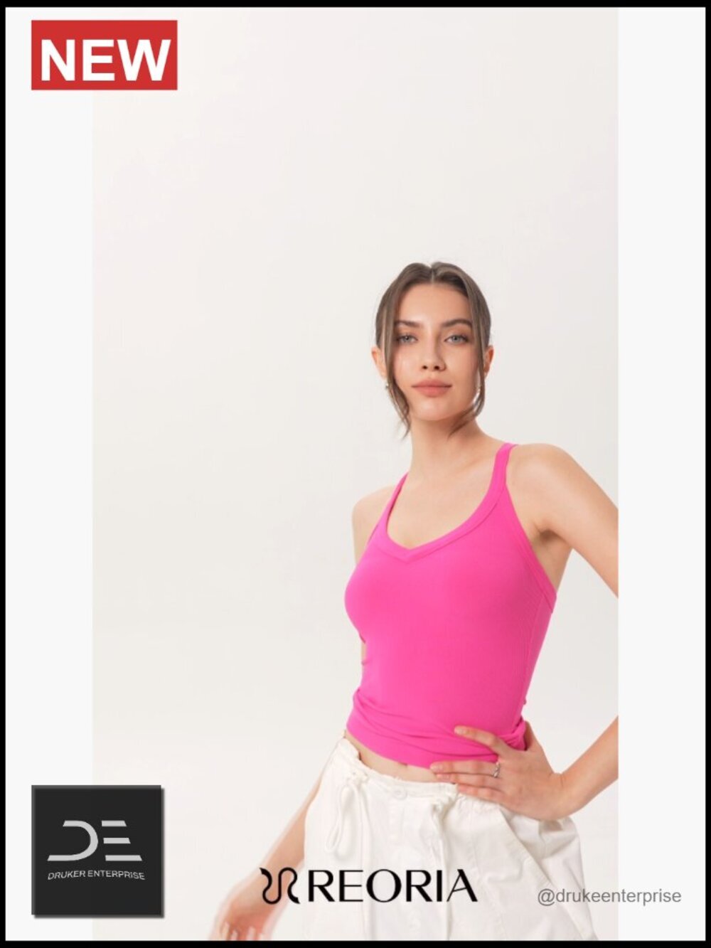 V Neck Racerback Tank Top - Ribbed Modal Spandex - Picture 6 of 6